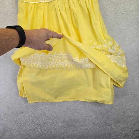 Vineyard Vines Embroidered Shift Dress Womens 0 Yellow Cotton Lined Summer - Picture 5 of 11